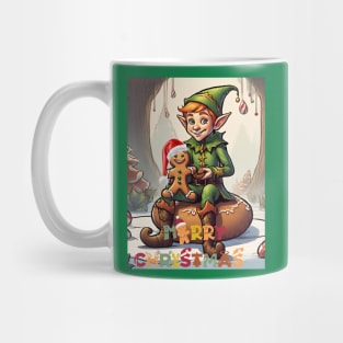 Elf & Gingerbread man Mug